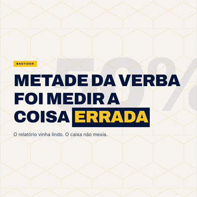 Post: metade da verba foi medir a coisa errada